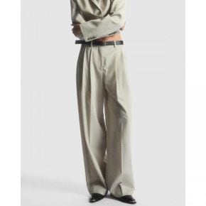 4500177 COS Wide-Leg Tailored Wool Trousers - Beige Dusty Light Oat