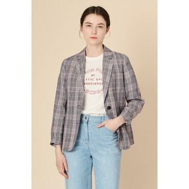 BCBG 클래식 배색 체크 싱글자켓 (B3M4J133)