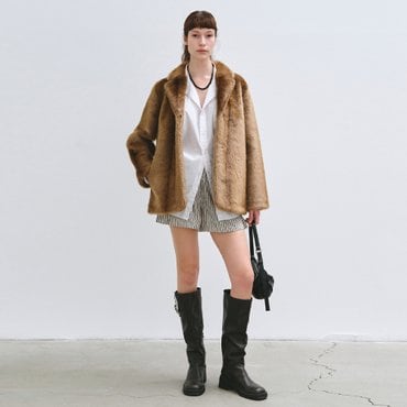 HAVELESS JENNIE ECO FUR MUSTANG JACKET CAMEL