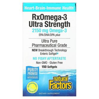  미국직구 Natural Factors 내추럴팩터스 RX오메가3 울트라 스트렝스 2150mg EPA DHA DPA 150소프