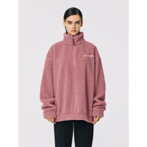 SIGNATURE SHERPA FLEECE HALF ZIP-UP-PINK