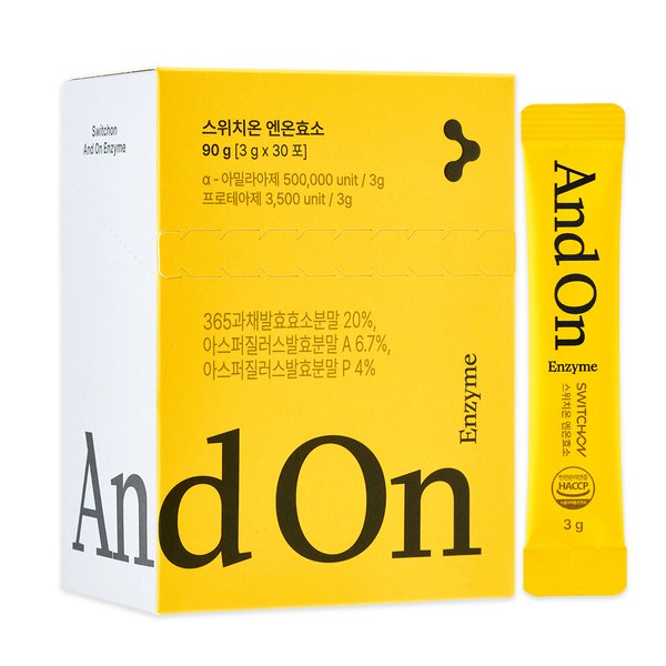 스위치온 엔온효소 3g x 30포 탄수화물 단백질 글루텐 분해 곡물 소화 효소