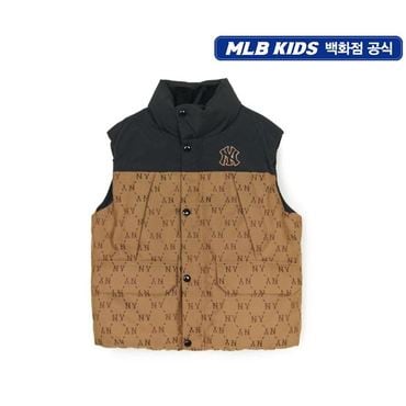 MLB키즈 24FW  다이아 모노그램 아웃도어 자카드 다운 조끼 뉴욕양키스   7ADVRM146-50BGS