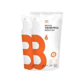 레인보우샵 주방세제 액티브 베이킹소다 워터 400ml 리필x2