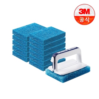 3M [3입더!총15입][3M]크린스틱 뉴올인원 욕실청소용 핸들+리필 12입