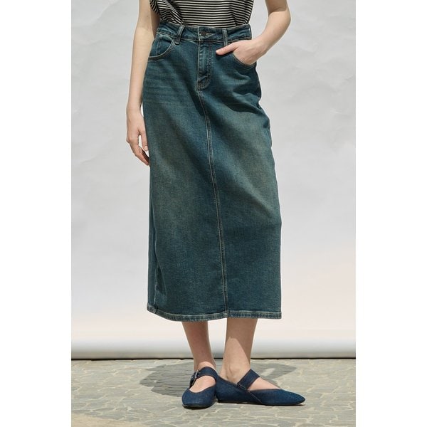 [여주점] 올앤선드리 데님 롱 스커트 A5M4I296