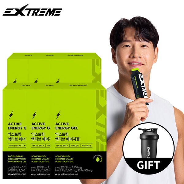 김종국 액티브 에너지젤 14포 X 6박스 (84일분)+사은품 쉐이커증정