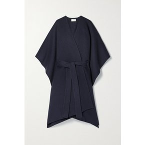 Toba Belted Wool And Cashmere-blend Poncho 미드나잇 블루