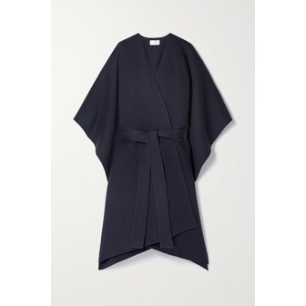 더로우 Toba Belted Wool And Cashmere-blend Poncho 미드나잇 블루