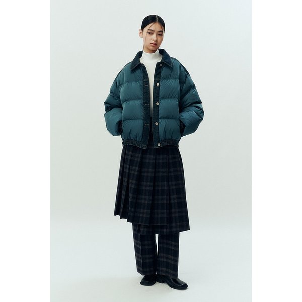 데님 패치드 디테일 다운 점퍼 9105414120044