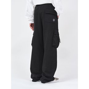 WIDE STRING CARGO SWEATPANTS BK