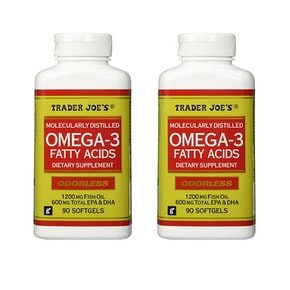 Trader Joe`s Omega3 Fatty Acids 트레이더조 오메가3 패티 애시드 1200mg 90소프트젤 2팩