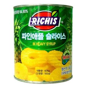 동서 리치스 파인애플 슬라이스 통조림 836g 24개