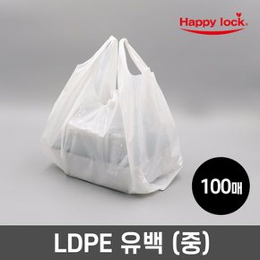 해피락 NEW 배달 비닐봉투-LDPE유백(중)_100매