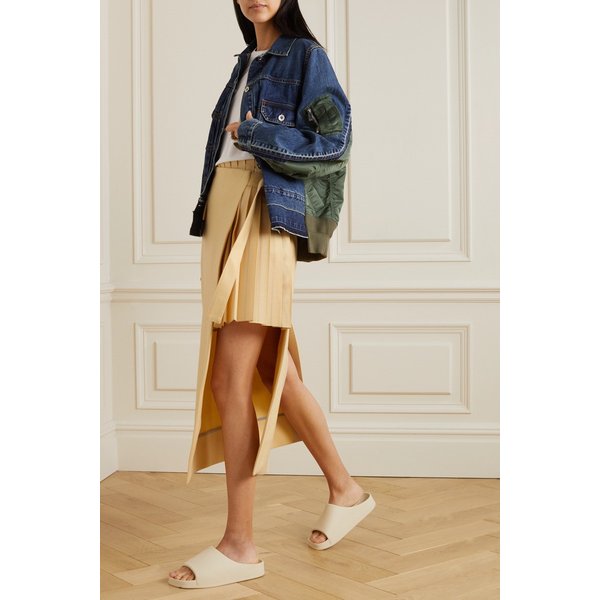 Belted Wrap-effect Wool Midi Skirt 옐로 42247633209245587