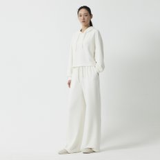 여 소프트 스웨트 와이드핏 10부 파자마 팬츠(IVORY / BLACK)