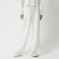 여 소프트 스웨트 와이드핏 10부 파자마 팬츠(IVORY / BLACK)