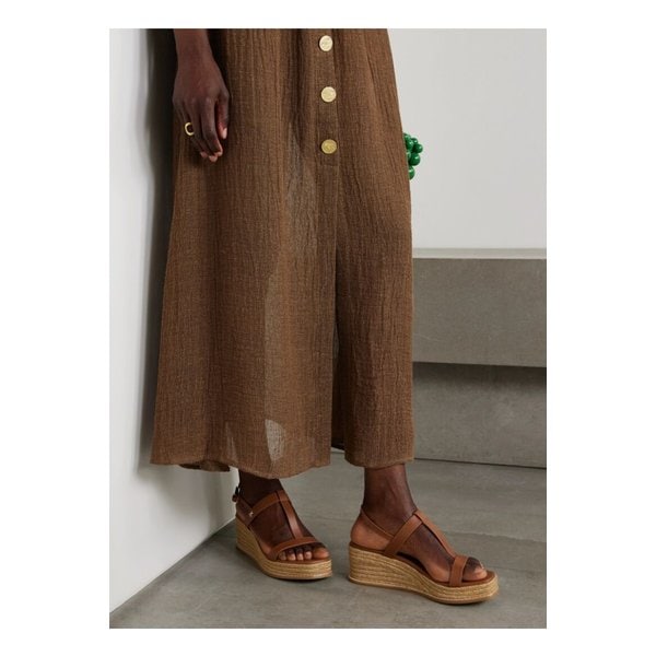 테이아 60 가죽 에스파드리유 웨지 샌들 1647597360468246