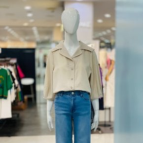 테일러드 카라넥 오픈 7부 소매 셔츠 블라우스 CQ6WBL09