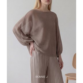 물결 슬림 시스루 골지 니트 4color 여리 가녀린 무드 여름 긴팔 상의 찰랑 니트
