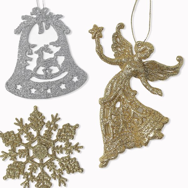 크리스마스 트리 오너먼트 6p세트(골드앤실버)