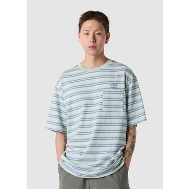 엄브로 남녀공용 스트라이프 반팔 티셔츠 UQ321CRS74GST