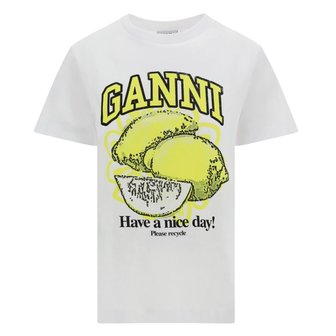 가니 24SS 레몬 프린팅 릴렉스드 티셔츠 T3768 151