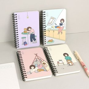 핑크풋 보리 슬림 좌철 합지 수첩 미니노트 (WF15AB1)