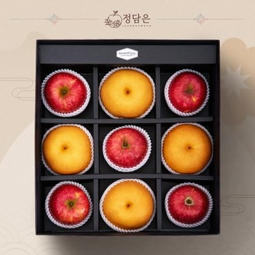 정담은 [프리미엄 과일 선물] 정담9호 사과 배 메론 혼합선물세트(사과3입 / 배3입 / 메론2입)