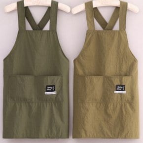 공방 카페 빈티지 바리스타 심플 크로스 스트랩 앞치마