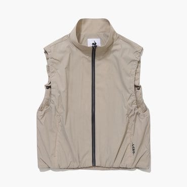 르꼬끄골프 25년  S/S     NEW 여성 셔링 포인트 우븐 풀집업 베스트 / BEIGE GQ122LWV12