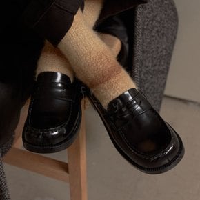 하루타 여성 PU 스퀘어토 페니로퍼 HS-4900 블랙 자메이카
