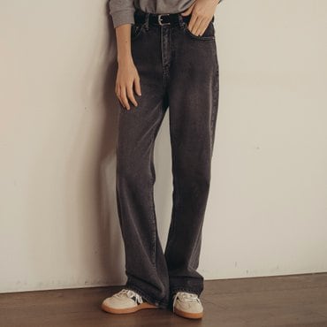 틸아이다이 All brush washing denim pants_Vintage black
