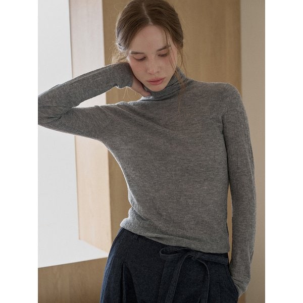 EMBO Texture HIGH NECK KNIT [2COLORS]