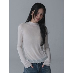 [1+1] SEE-THROUGH SHIRRING TSHIRT_4COLOR