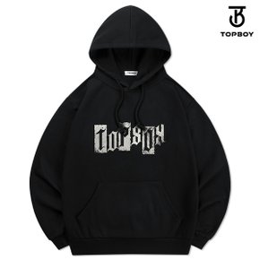 [일반/기모] 특양면 크랙 고딕 프린팅 후드티