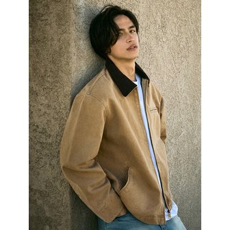미니멀프로젝트 콘트라스트 카라 집업 워크자켓 MJK122 / 2color M