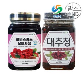 [바로배송][창원몰]가고파힐링푸드 히비스커스오미자청 500g+대추청 500g