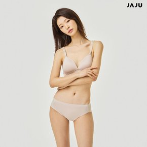 여 헴라인 브라 팬티 세트  베이지   J463301001