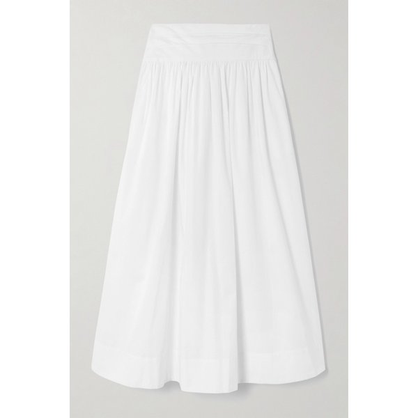 포세 루 플리츠 코튼 포플린 미디 스커트 46376663162981439