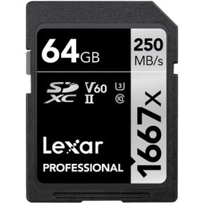 영국 렉사 sd카드 Lexar Professional 1667x SD Card 64GB SDXC UHSII Memory Up to 250MB/s Rea