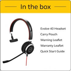 자브라Jabra EVOLVE 40 MS Mono 6393-823-109 법인용 2년 보증 첨부 엔터프라이즈 헤드폰(모노럴