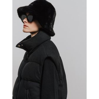 에이틴오비어 [Eco Fur] Winter Bucket Hat (black)