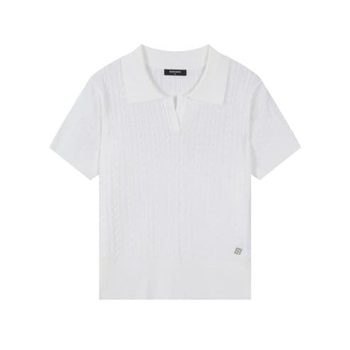 버커루 여성 케이블 오픈 카라 니트 풀오버(B252KT812P)