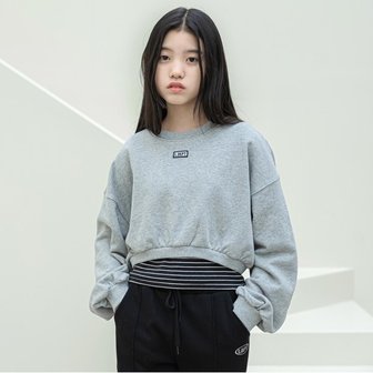 리틀뎁_보리 콤비 레이어드 크롭 티셔츠 Grey_P345840218