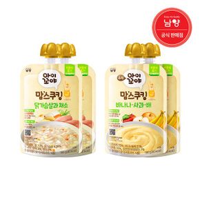 맘스쿠킹 유아 이유식 6개월   바나나사과배 100g 2개 +닭가슴살과 채소 2개_P335309513