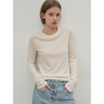 루메토 SUMMER WOOL BASIC T-SHIRT_CREAM