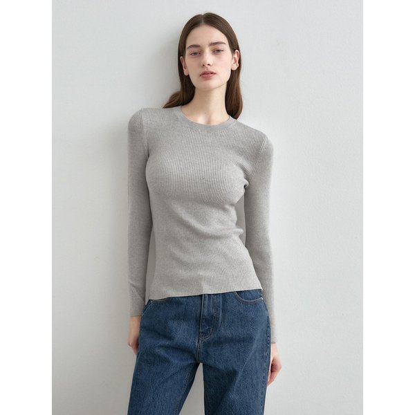 라운드 넥 골지 니트 MDKT062_5 Colors