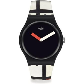  스와치 시계 남성 Montre New Gent Piet Mondrian Composition en Rouge Bleu et Blanc 229354