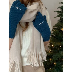 Heart & Bow Knit Long Glove_3colors